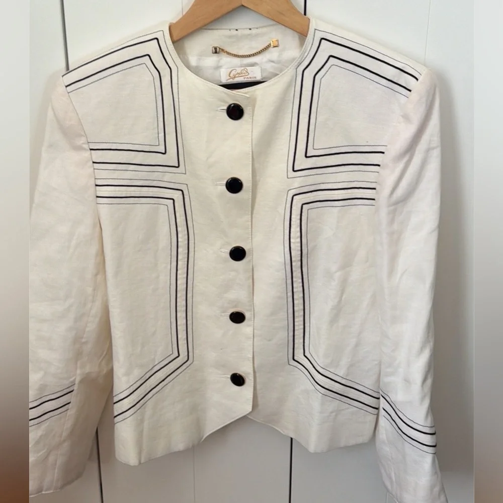 Louis Feraud Vintage 100% Linen Jacket - Picture 3 of 7